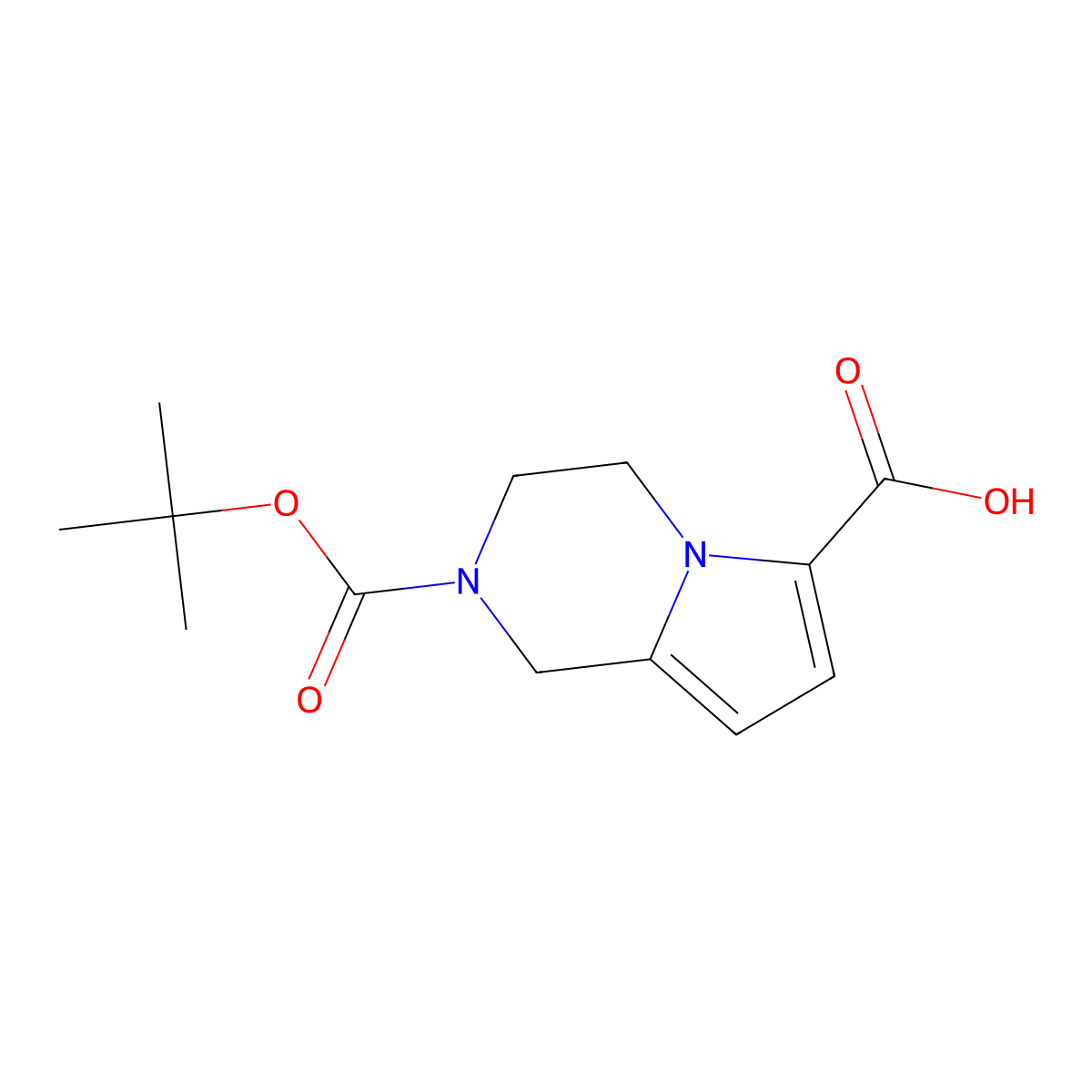 2-Boc-3,4-dihydro-1H-pyrrolo[1,2-A]pyrazine-6-carboxylic acid molecular structure, CAS 1363380-86-2