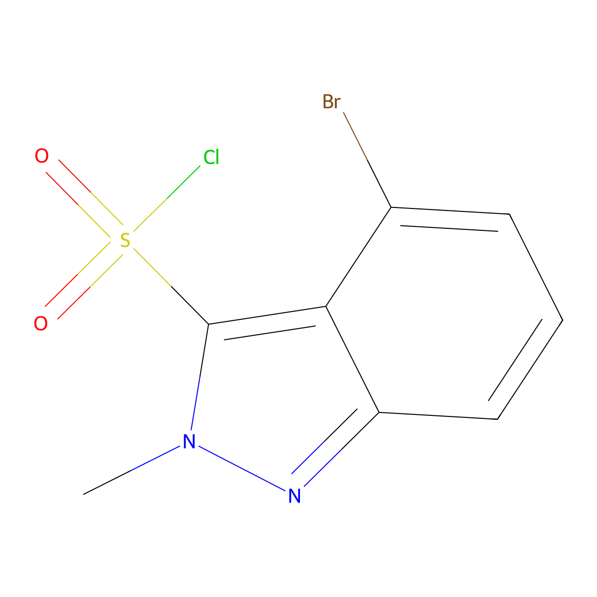 4-Bromo-2-methyl-2H-indazole-3-sulfonyl chloride molecular structure, CAS 1363380-87-3