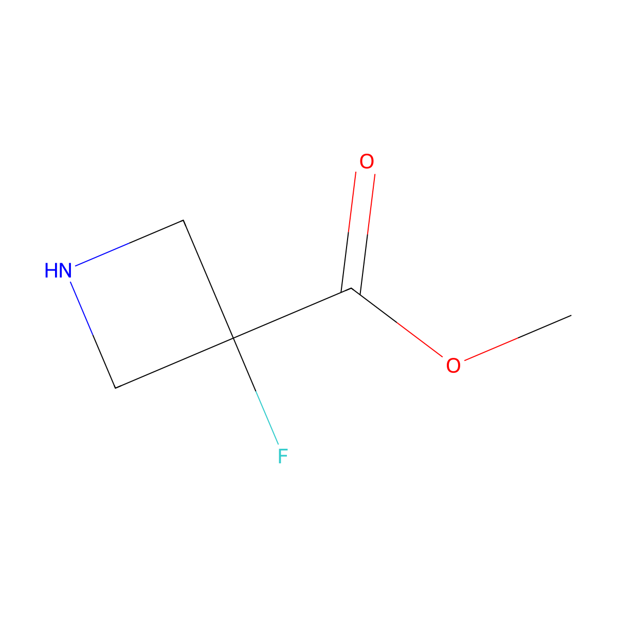 Methyl 3-fluoroazetidine-3-carboxylate molecular structure, CAS 1363380-90-8