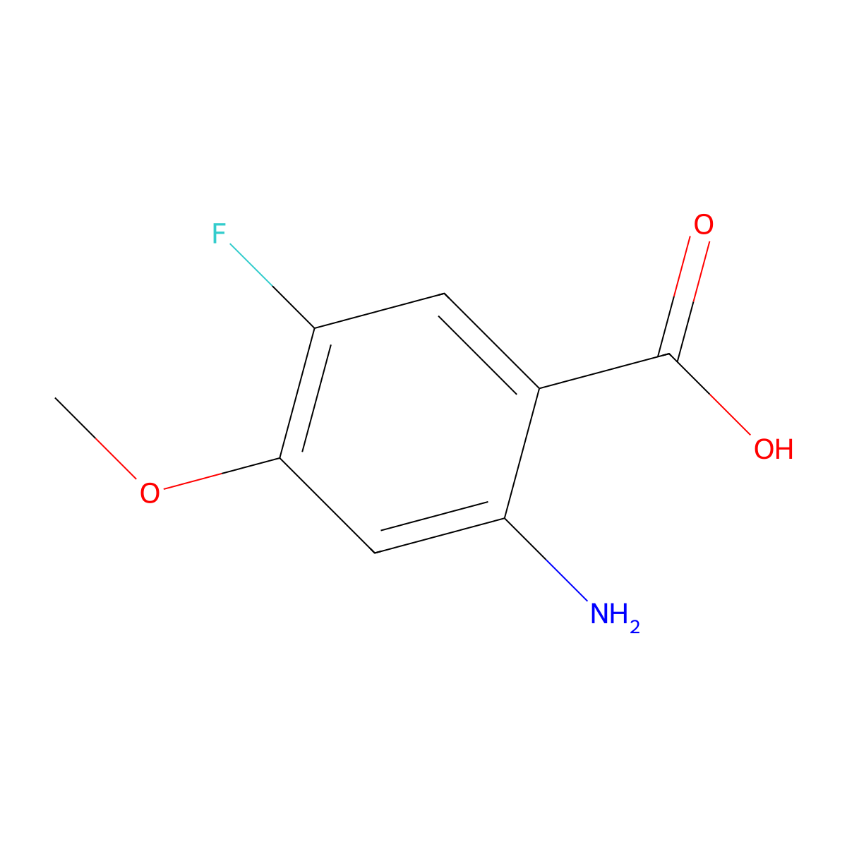 Benzoic acid, 2-amino-5-fluoro-4-methoxy- molecular structure, CAS 1363380-91-9