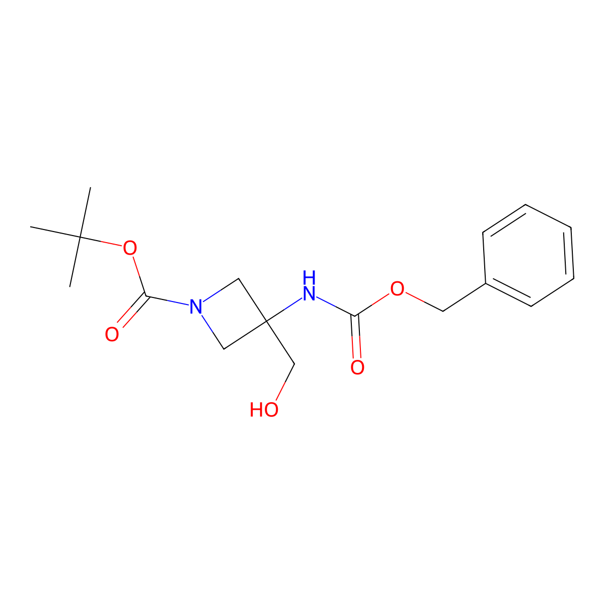 1-Boc-3-(Cbz-amino)azetidine-3-methanol molecular structure, CAS 1363380-94-2