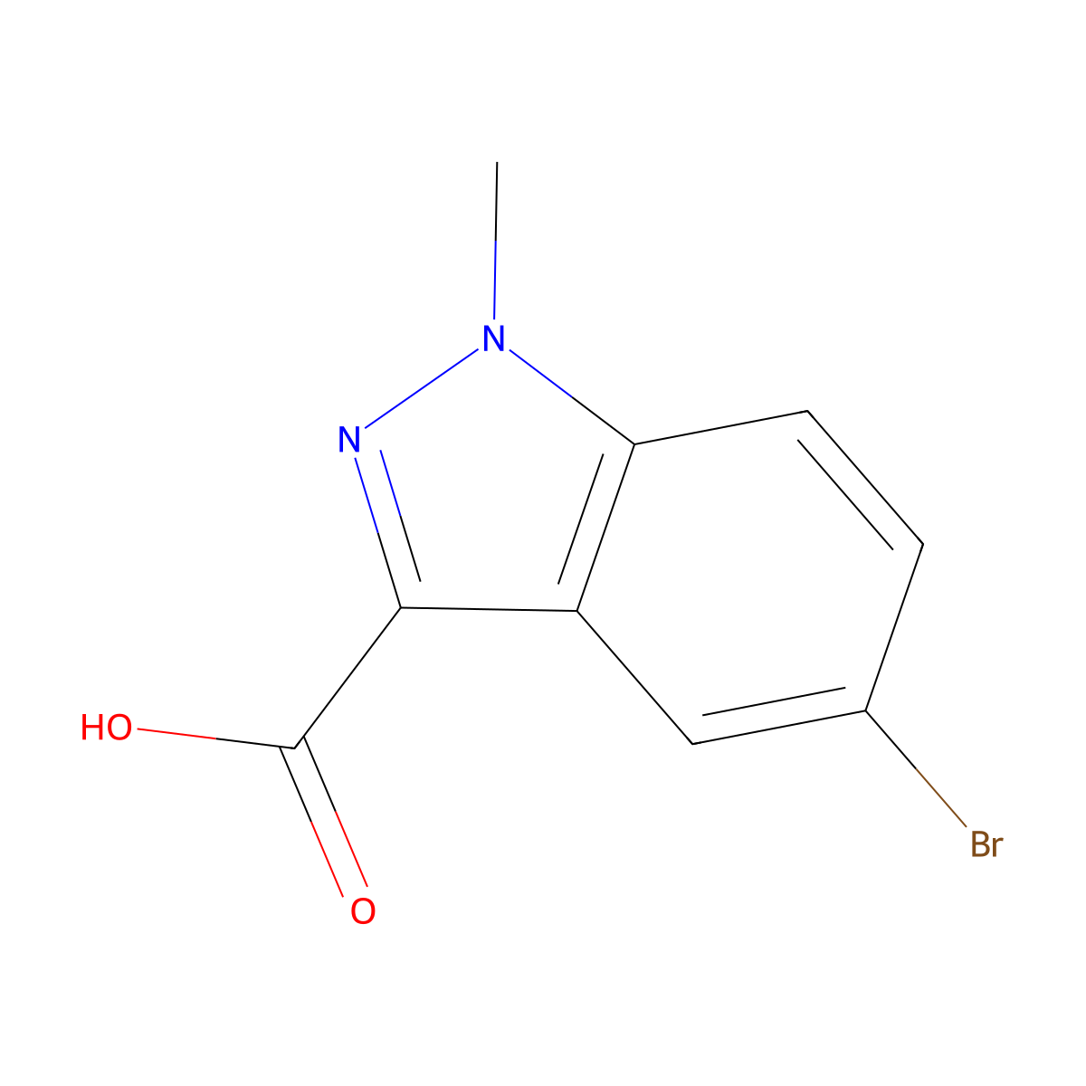 5-Bromo-1-methyl-1H-indazole-3-carboxylic acid molecular structure, CAS 1363380-96-4