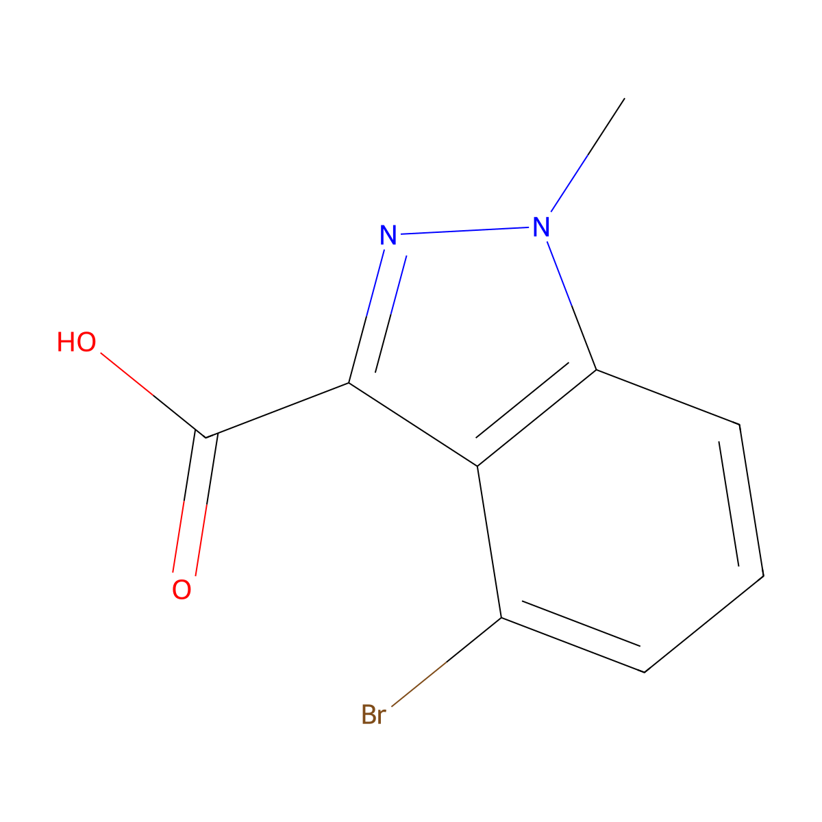 4-Bromo-1-methyl-1H-indazole-3-carboxylic acid molecular structure, CAS 1363380-97-5
