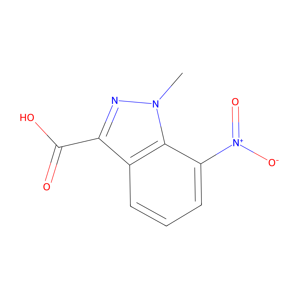 1-Methyl-7-nitroindazole-3-carboxylic acid molecular structure, CAS 1363381-06-9