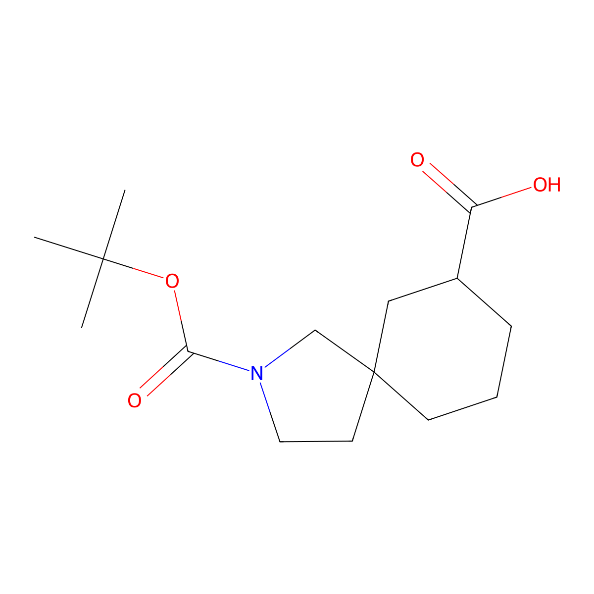 2-[(Tert-butoxy)carbonyl]-2-azaspiro[4.5]decane-7-carboxylic acid molecular structure, CAS 1363381-11-6