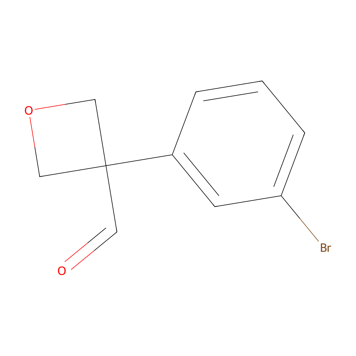 3-(3-Bromophenyl)oxetane-3-carbaldehyde molecular structure, CAS 1363381-25-2