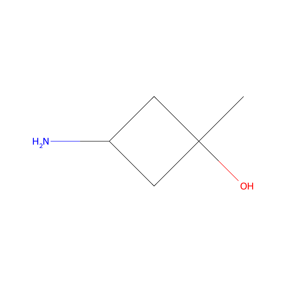 3-Amino-1-methylcyclobutan-1-ol molecular structure, CAS 1363381-26-3