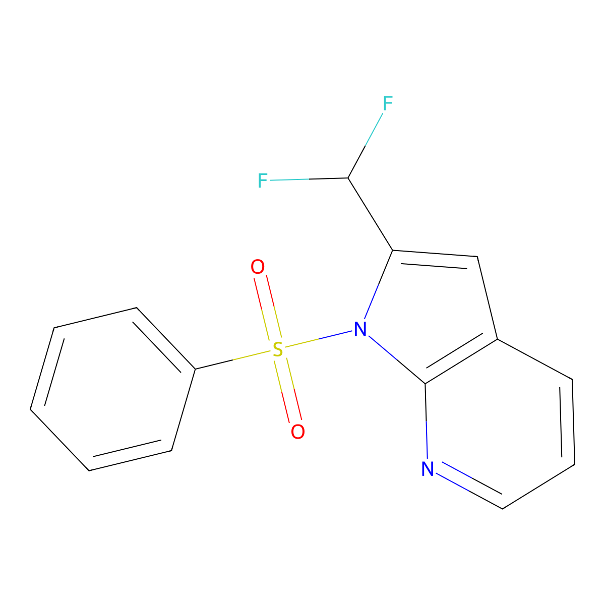 2-Difluoromethyl-1-phenylsulfonyl-7-azaindole molecular structure, CAS 1363381-32-1
