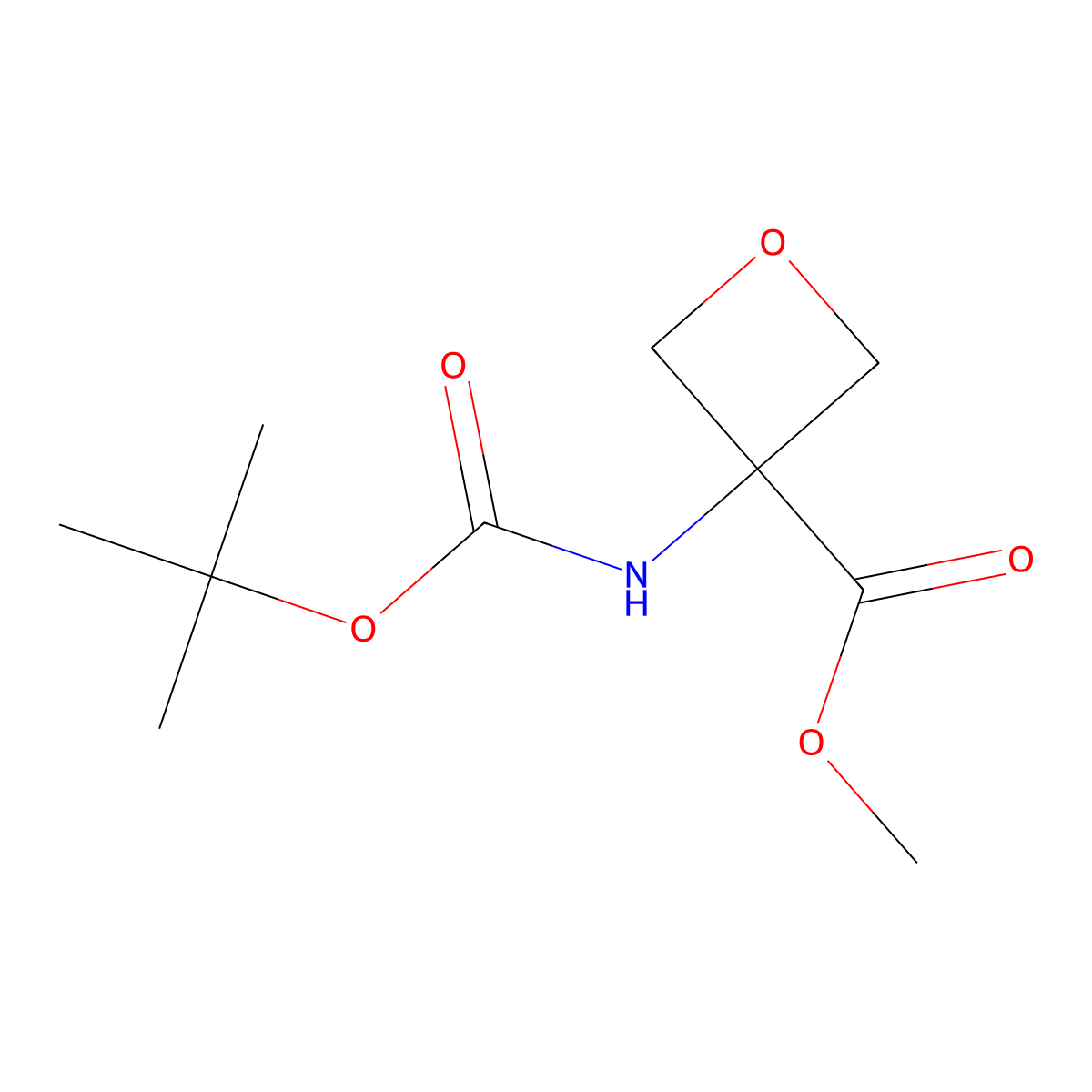 Methyl 3-(boc-amino)-3-oxetanecarboxylate molecular structure, CAS 1363381-38-7