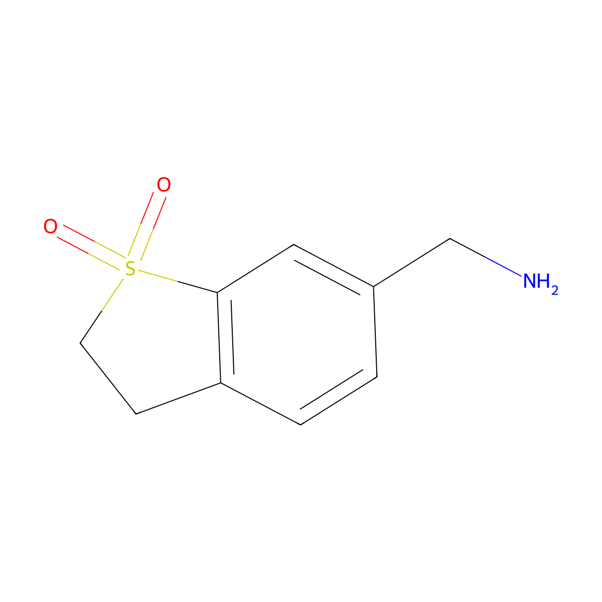 (1,1-Dioxo-2,3-dihydro-1H-benzo[B]thiophen-6-YL)methylamine molecular structure, CAS 1363381-44-5