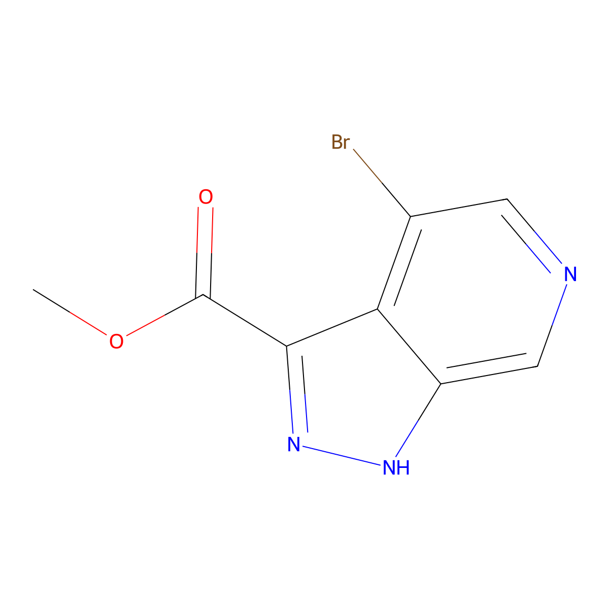 Methyl 4-bromo-1H-pyrazolo[3,4-C]pyridine-3-carboxylate molecular structure, CAS 1363381-48-9