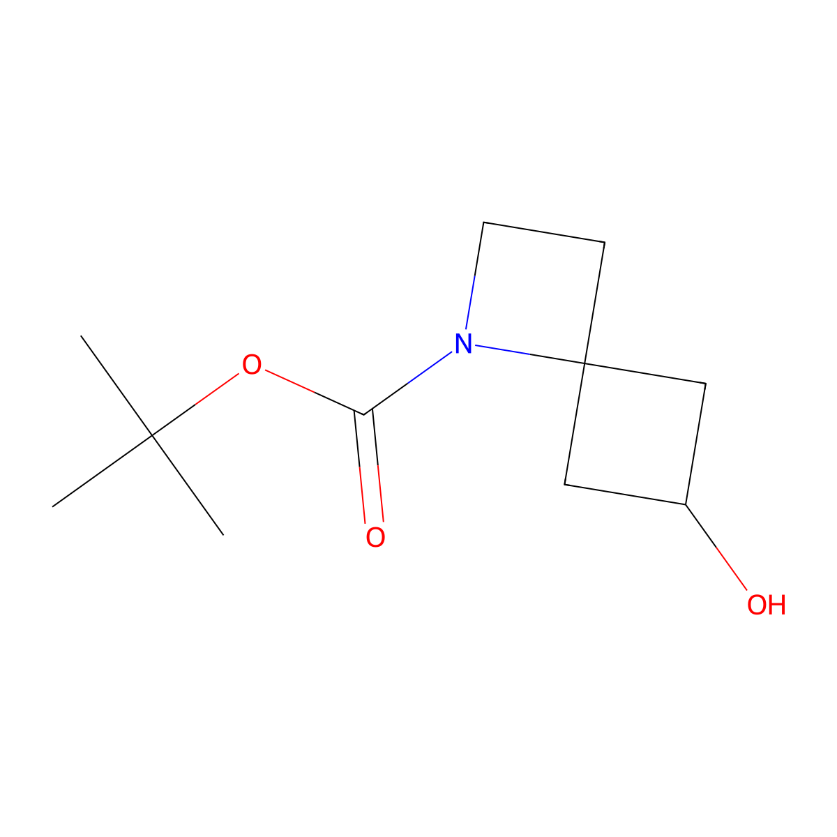Tert-butyl 6-hydroxy-1-azaspiro(3.3)heptane-1-carboxylate molecular structure, CAS 1363381-56-9