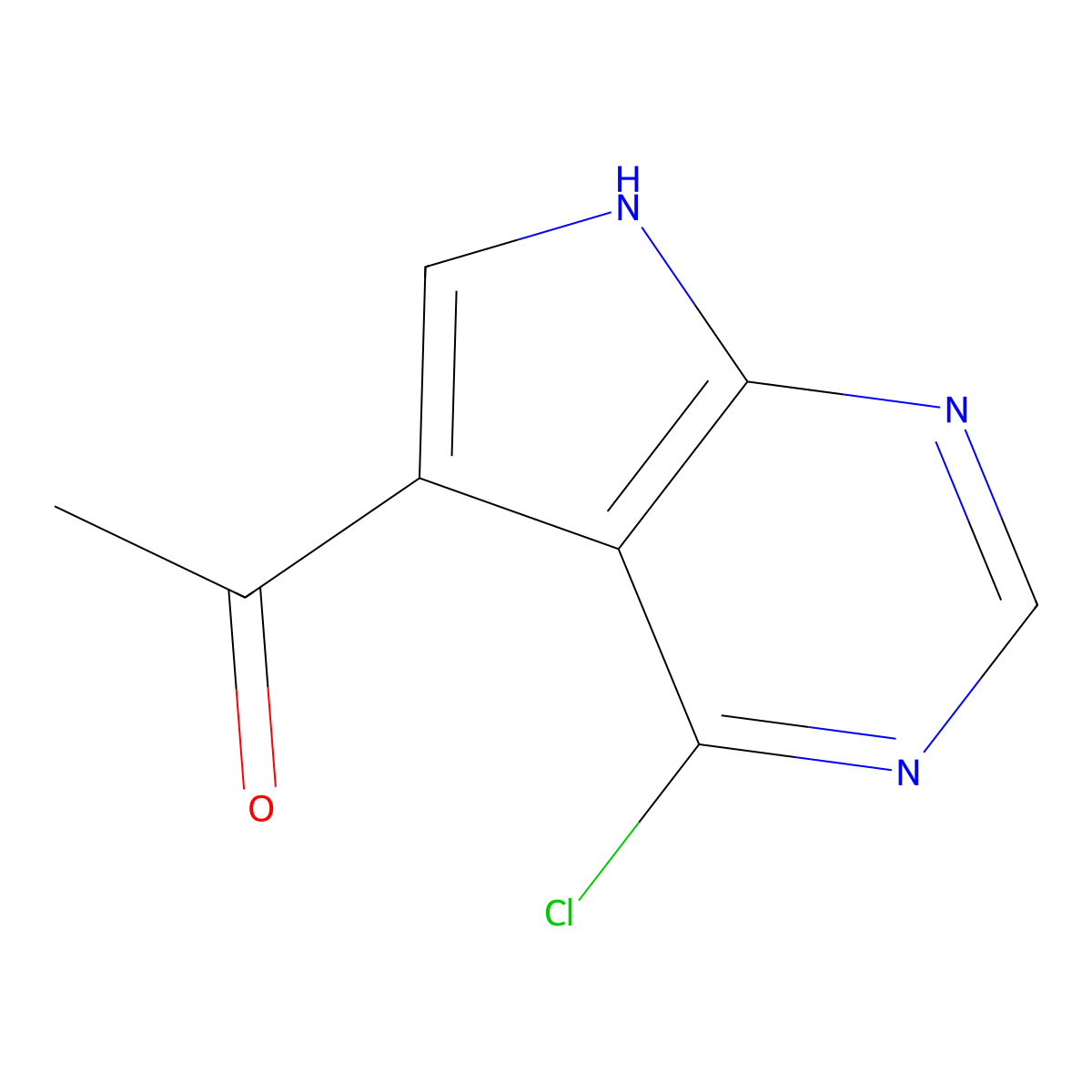 5-Acetyl-4-chloro-7H-pyrrolo[2,3-D]pyrimidine molecular structure, CAS 1363381-59-2