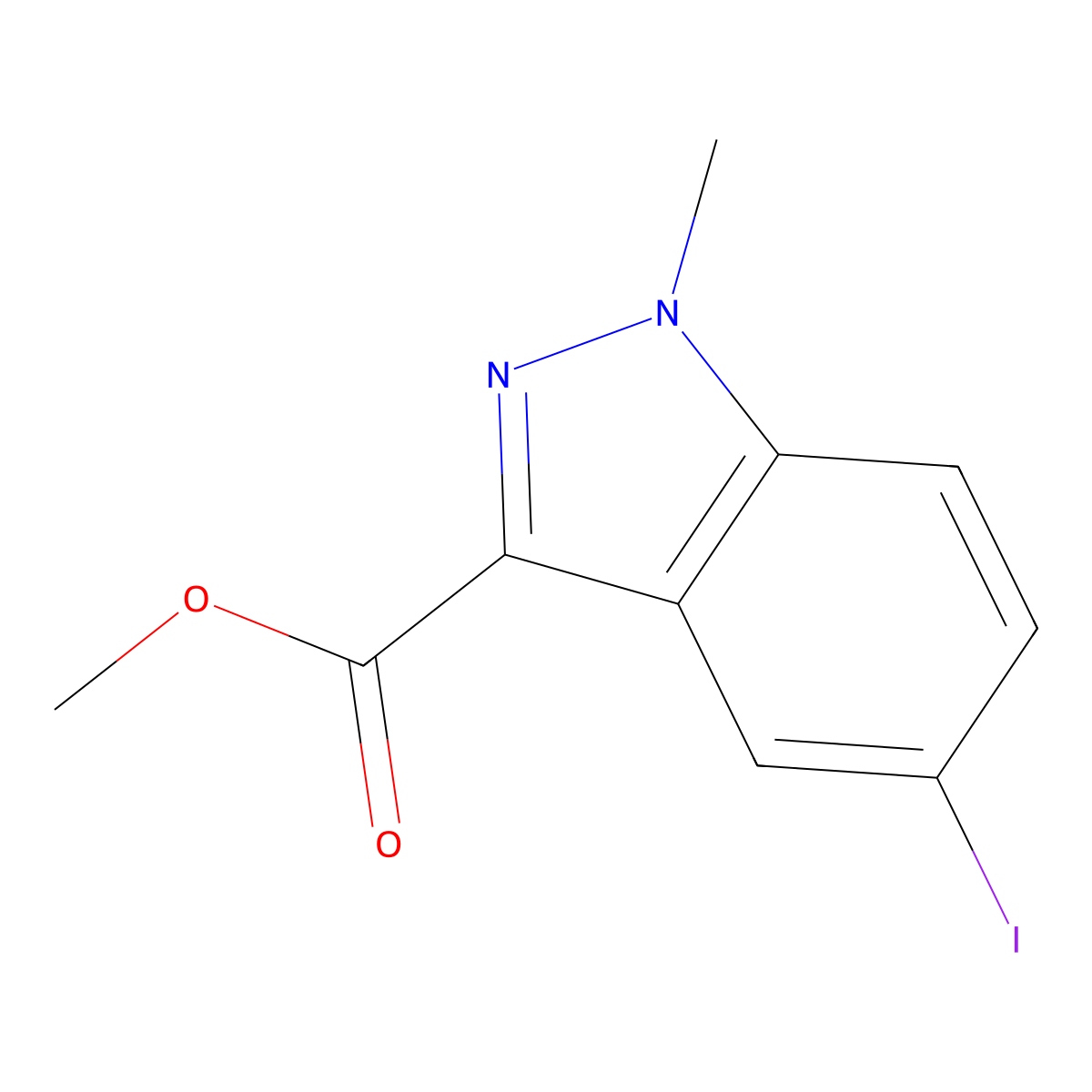 Methyl 5-iodo-1-methyl-1H-indazole-3-carboxylate molecular structure, CAS 1363381-60-5