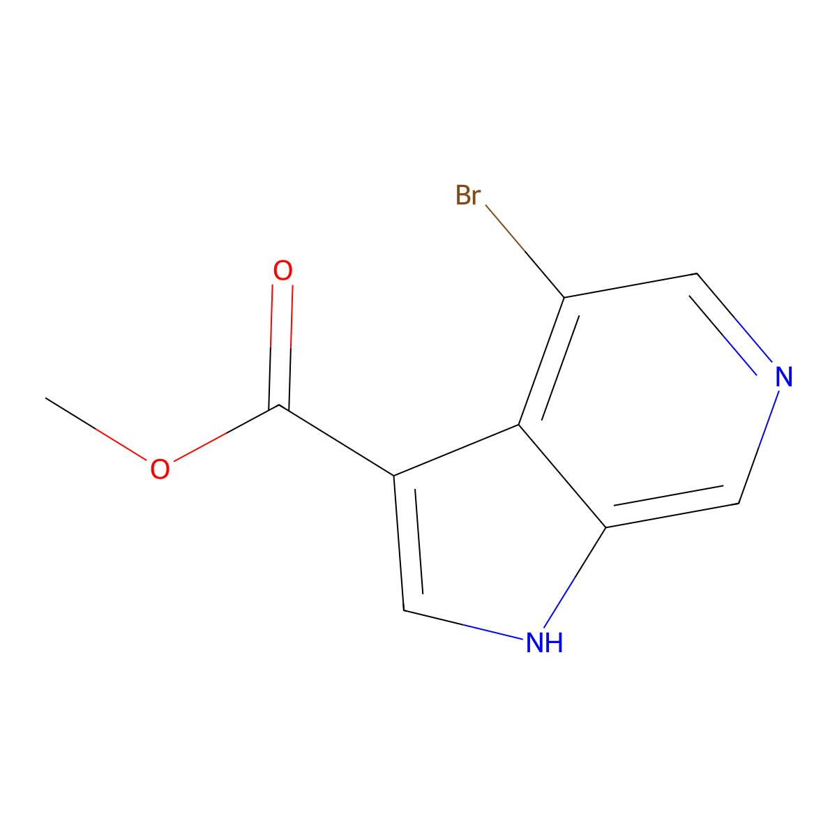 Methyl 4-bromo-1H-pyrrolo[2,3-c]pyridine-3-carboxylate molecular structure, CAS 1363381-62-7