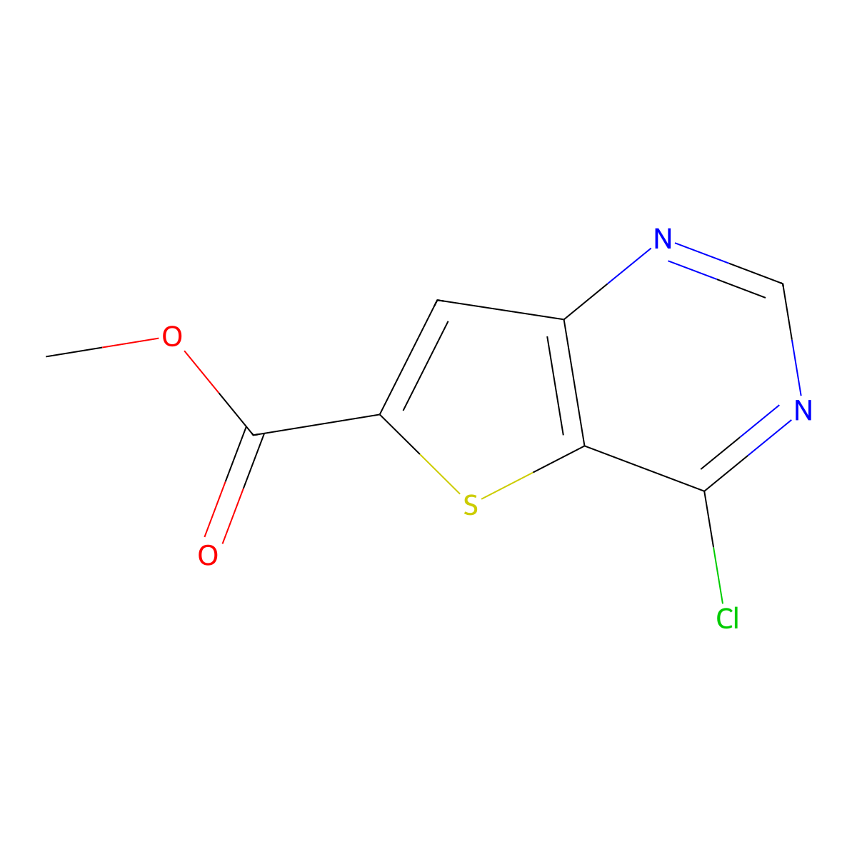 Methyl 4-chlorothieno[3,2-D]pyrimidine-6-carboxylate molecular structure, CAS 1363381-65-0