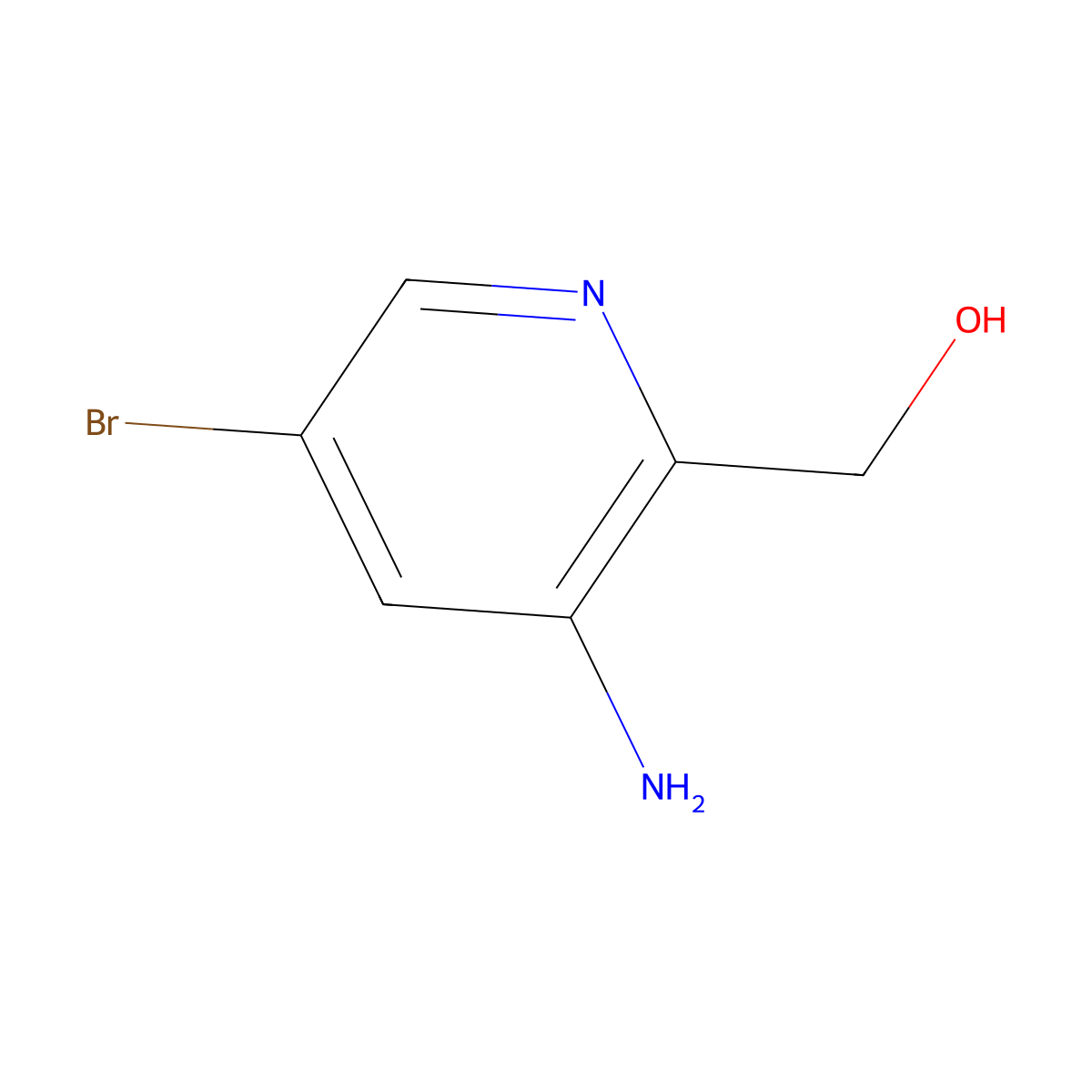 (3-Amino-5-bromopyridin-2-yl)methanol molecular structure, CAS 1363381-68-3
