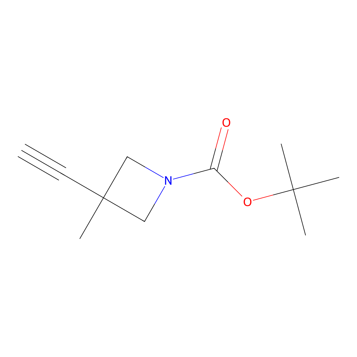 1-Boc-3-ethynyl-3-methylazetidine molecular structure, CAS 1363381-76-3