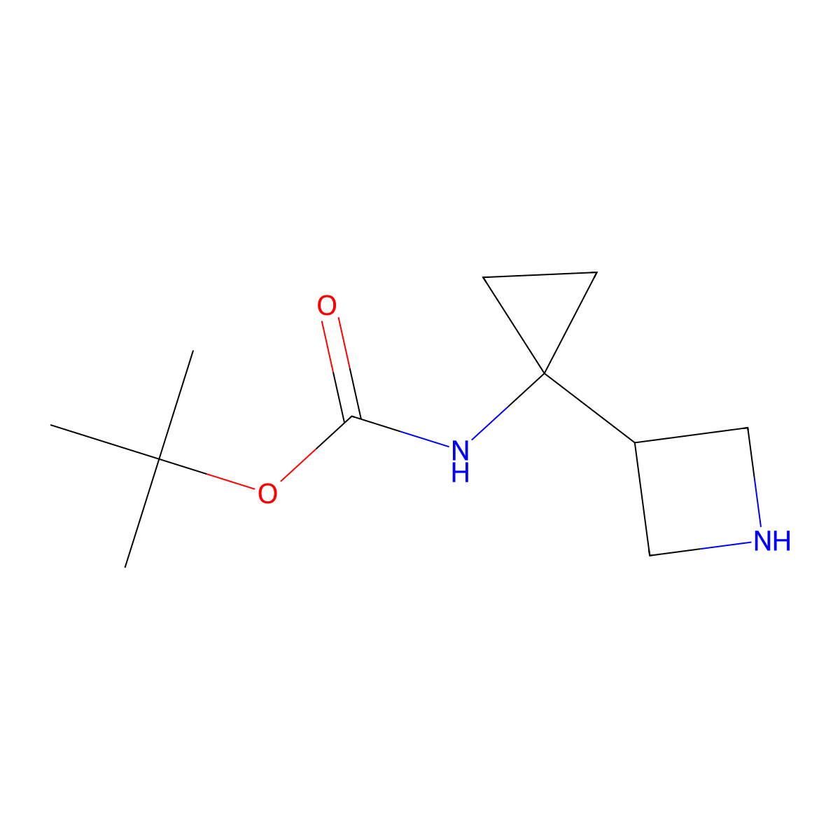(1-Azetidin-3-YL-cyclopropyl)-carbamic acid tert-butyl ester molecular structure, CAS 1363381-77-4