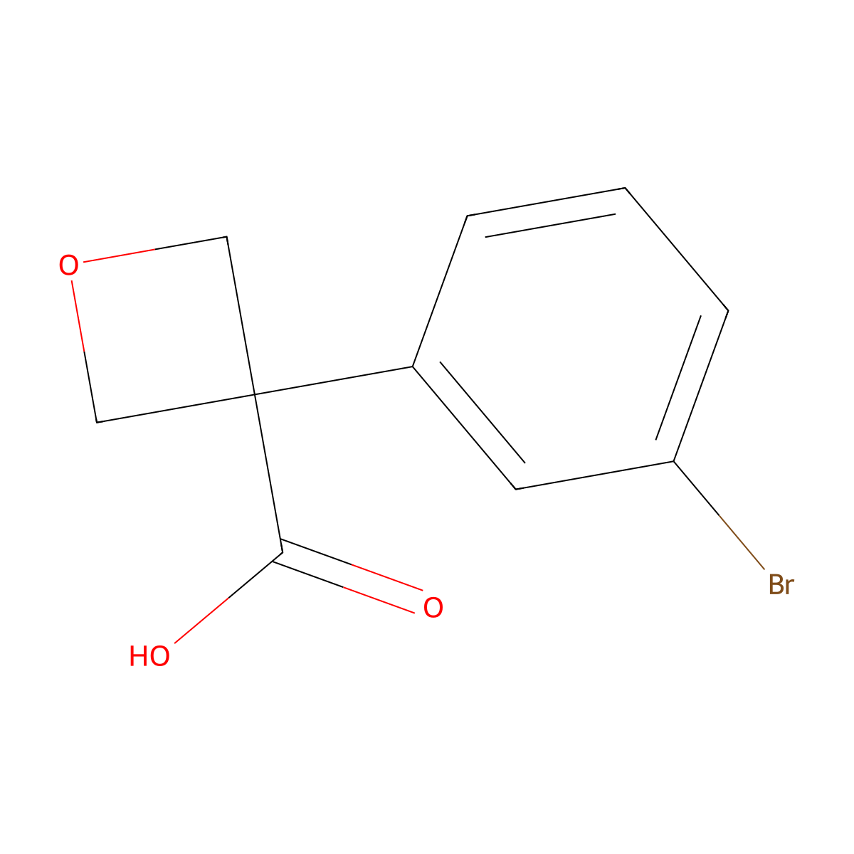 3-(3-Bromophenyl)oxetane-3-carboxylic acid molecular structure, CAS 1363381-80-9