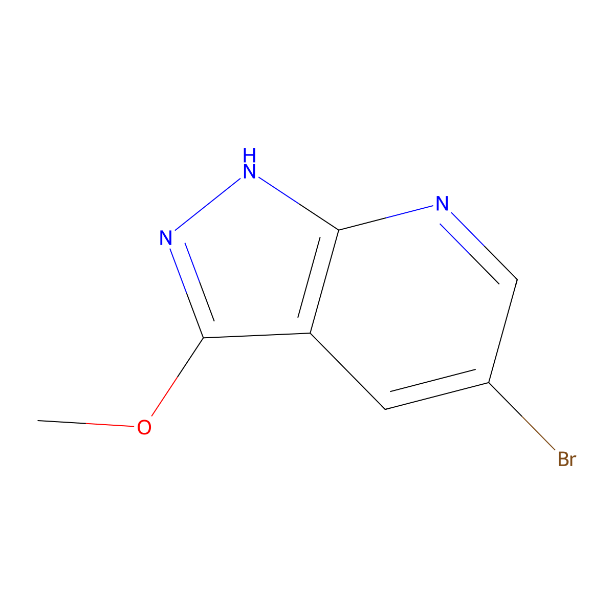 5-Bromo-3-methoxy-1H-pyrazolo[3,4-B]pyridine molecular structure, CAS 1363381-82-1