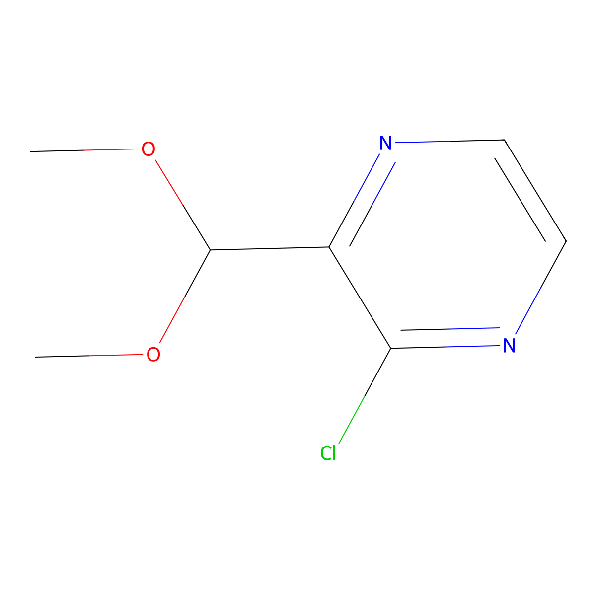 2-Chloro-3-dimethoxymethylpyrazine molecular structure, CAS 1363381-88-7