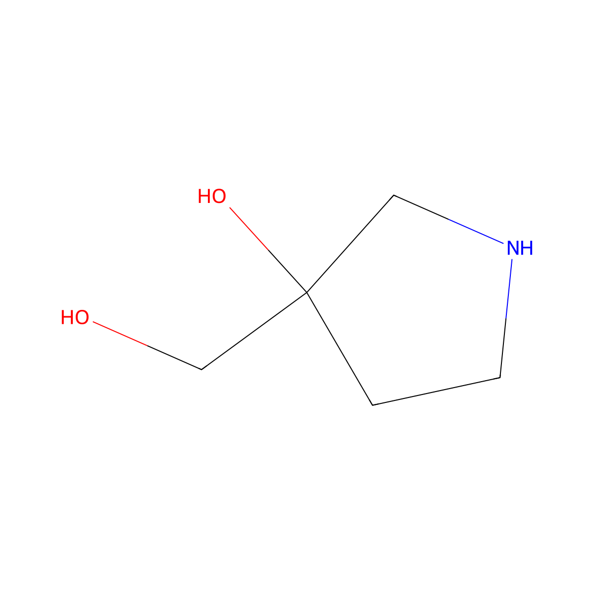 3-(Hydroxymethyl)pyrrolidin-3-ol molecular structure, CAS 1363381-92-3