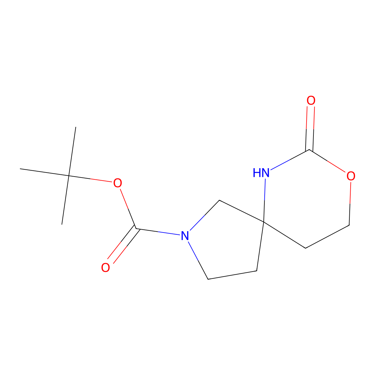 Tert-butyl 7-oxo-8-oxa-2,6-diazaspiro[4.5]decane-2-carboxylate molecular structure, CAS 1363382-08-4