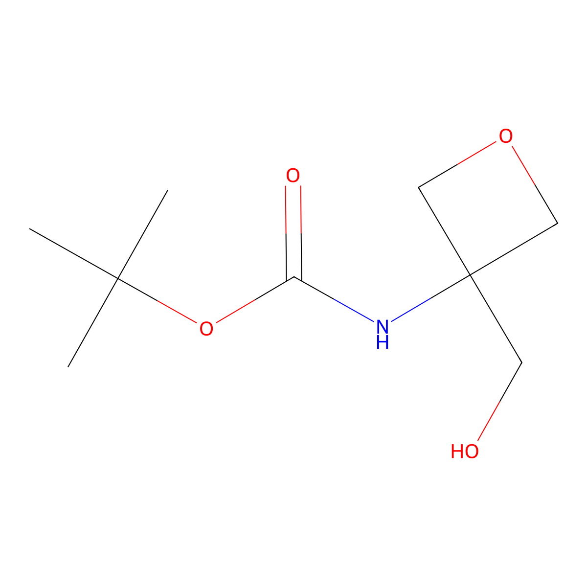 tert-butyl N-(3-(hydroxymethyl)oxetan-3-yl)carbamate molecular structure, CAS 1363382-11-9