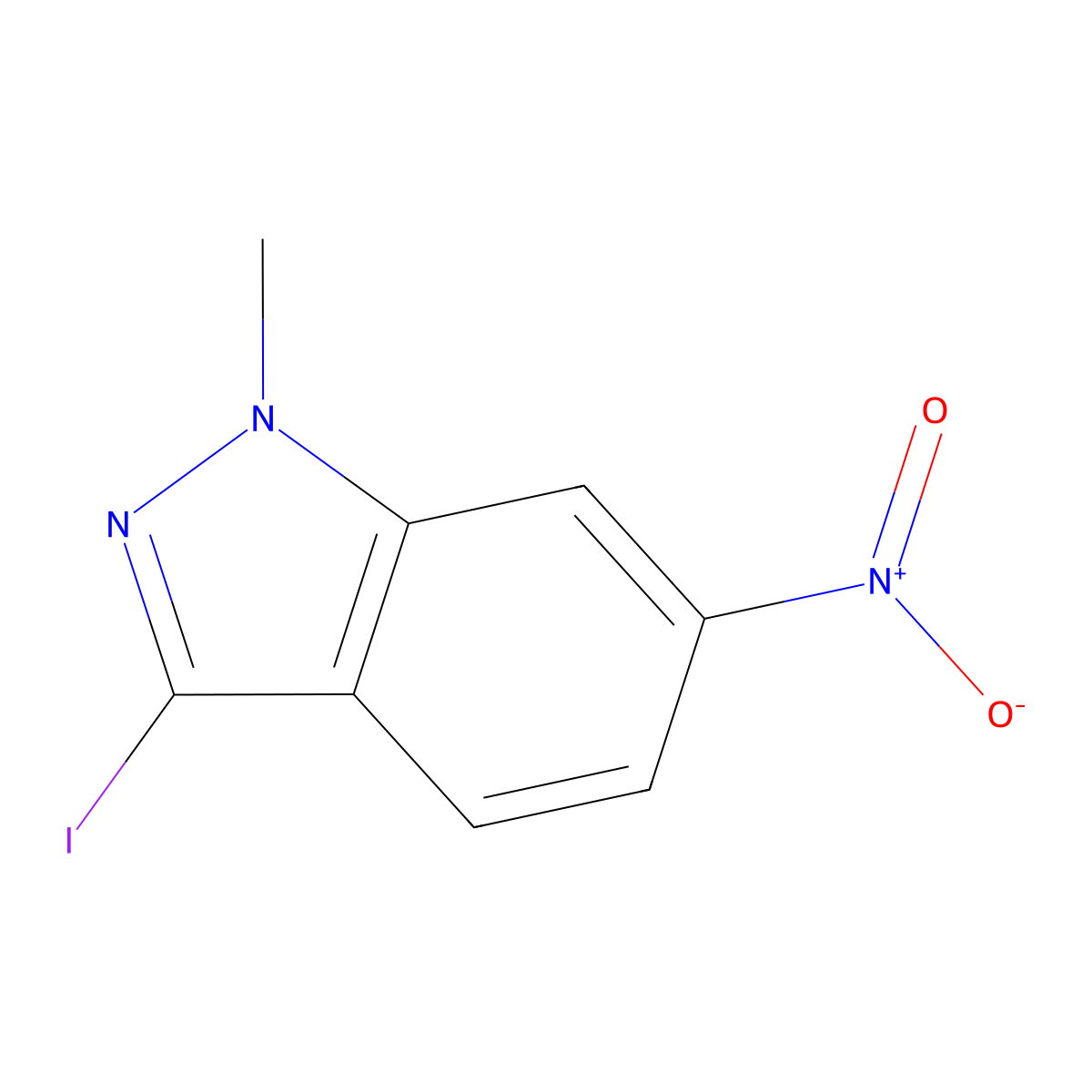 3-Iodo-1-methyl-6-nitro-1H-indazole molecular structure, CAS 1363382-12-0