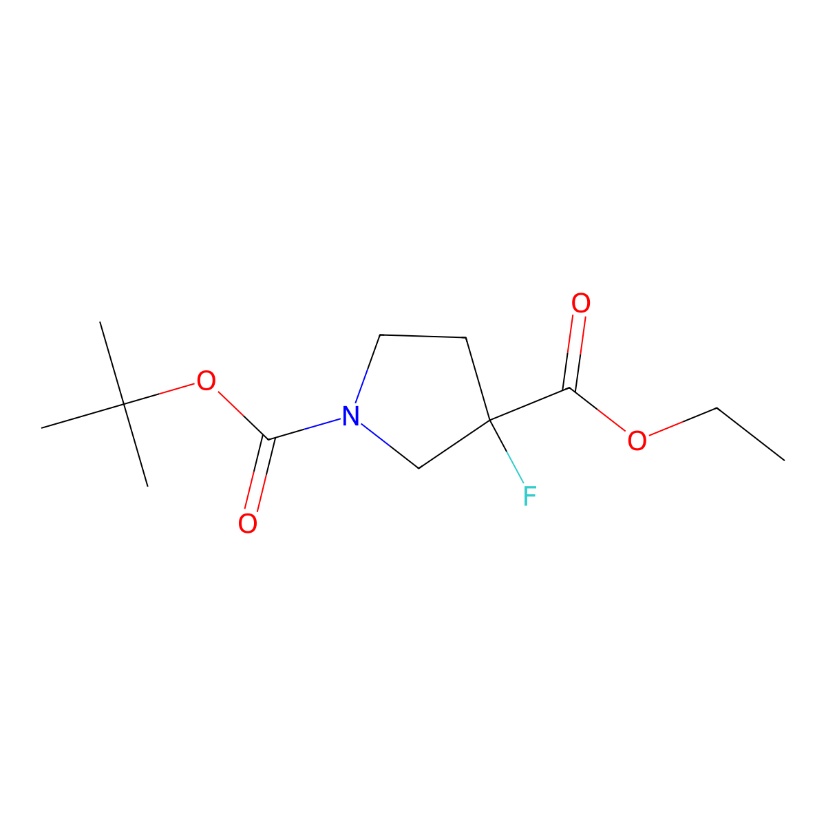 Ethyl 1-boc-3-fluoropyrrolidine-3-carboxylate molecular structure, CAS 1363382-13-1
