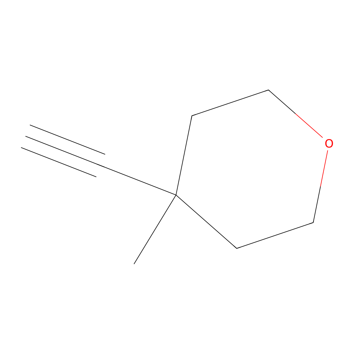 2H-Pyran, 4-ethynyltetrahydro-4-methyl- molecular structure, CAS 1363382-15-3