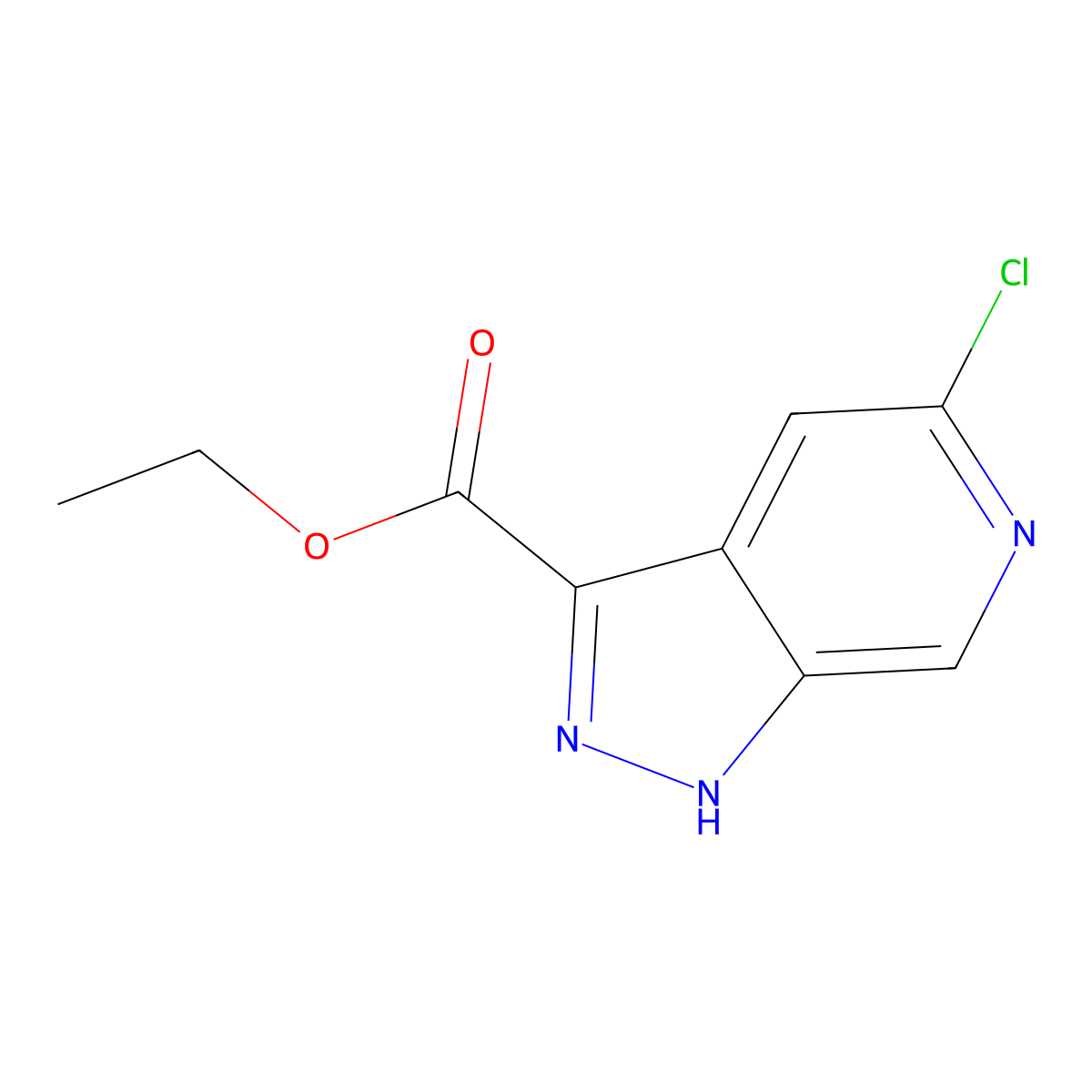Ethyl 5-chloro-1H-pyrazolo[3,4-C]pyridine-3-carboxylate molecular structure, CAS 1363382-17-5