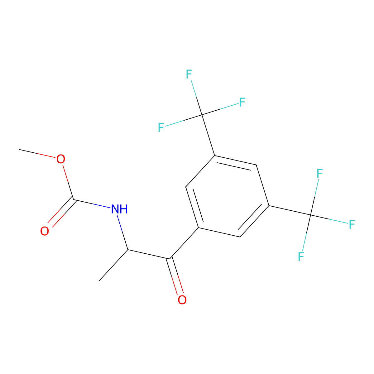 methyl N-{1-[3,5-bis(trifluoromethyl)phenyl]-1-oxopropan-2-yl}carbamate molecular structure, CAS 1363382-18-6