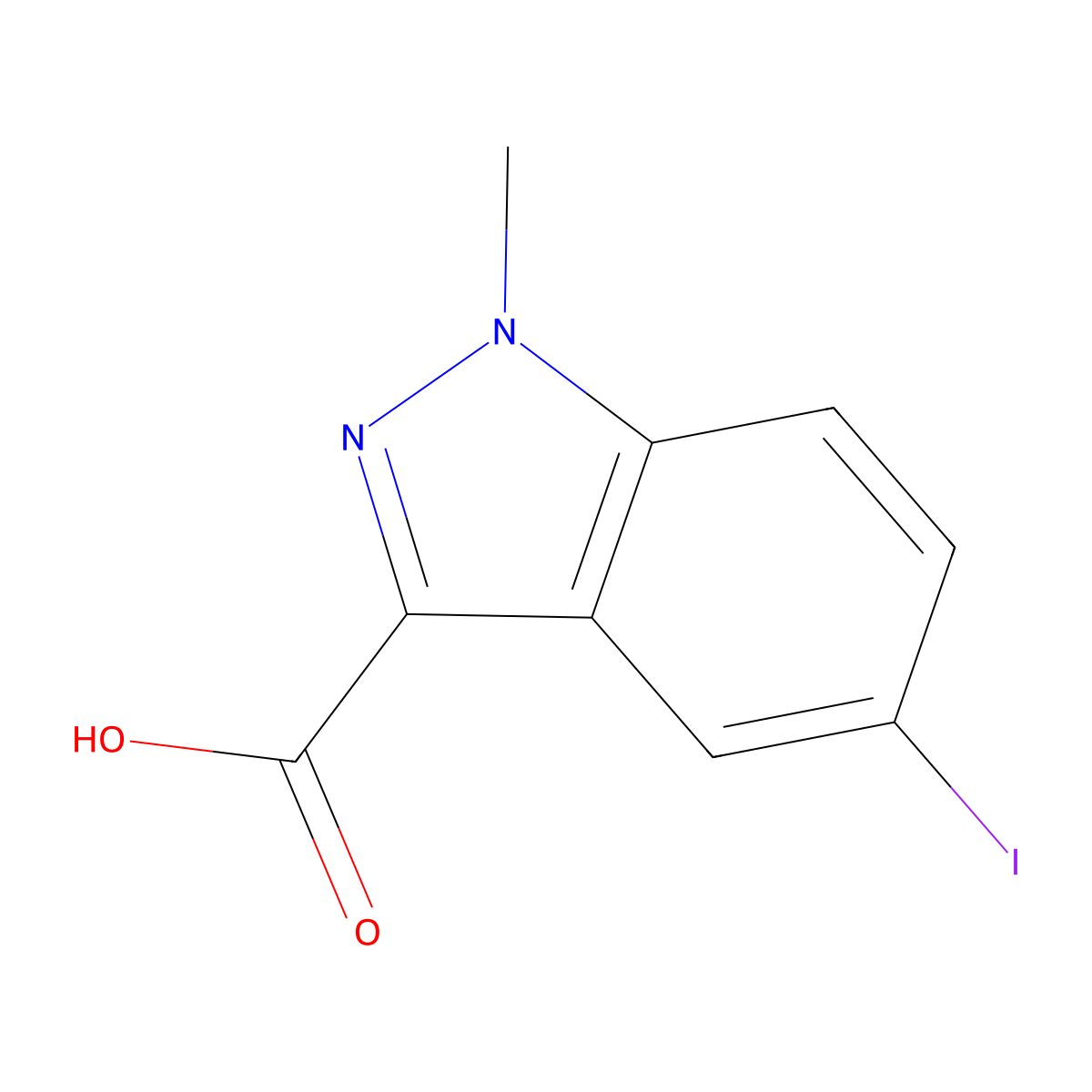 5-Iodo-1-methyl-1H-indazole-3-carboxylic acid molecular structure, CAS 1363382-23-3