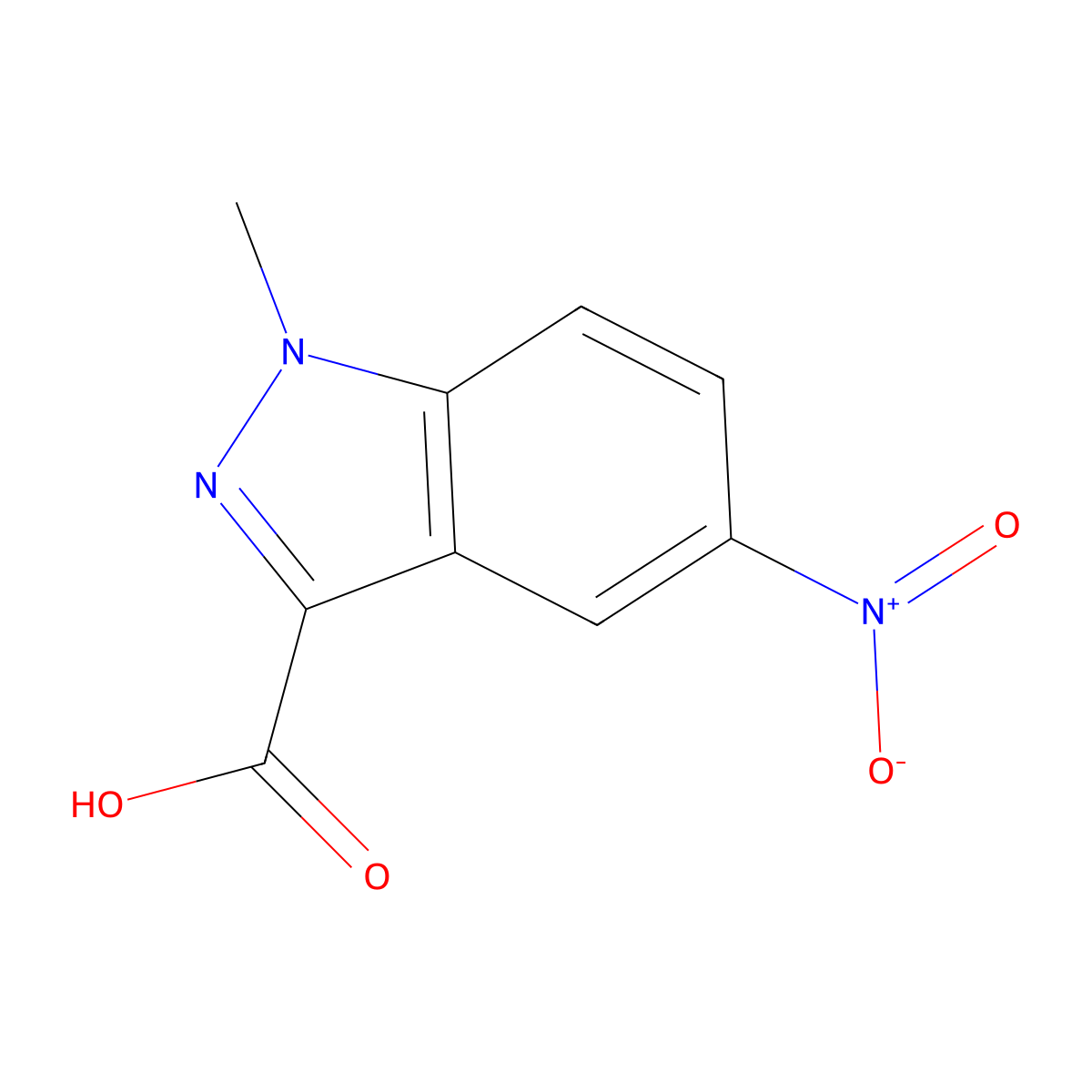 1-Methyl-5-nitro-1H-indazole-3-carboxylic acid molecular structure, CAS 1363382-25-5