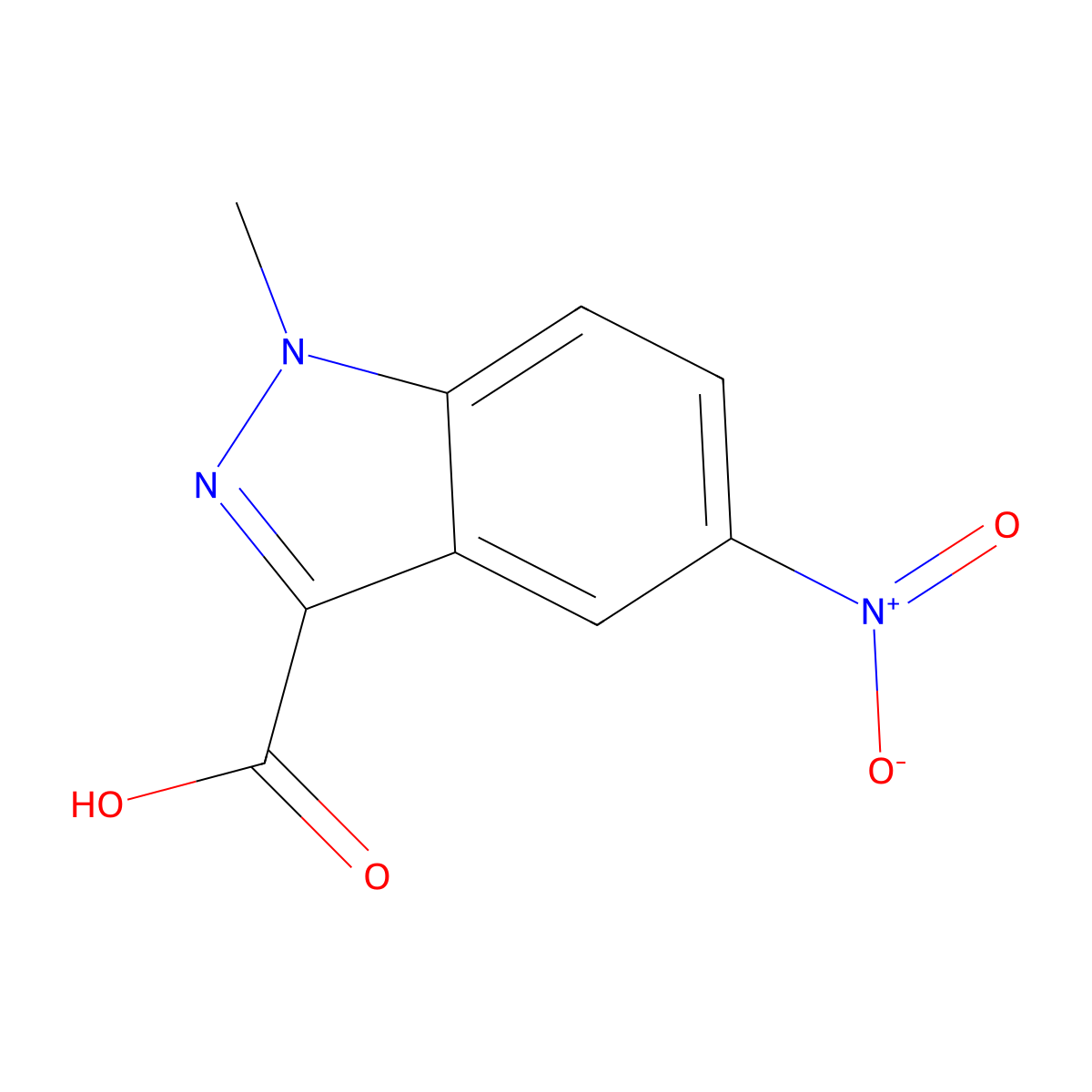 1-Methyl-5-nitro-1H-indazole-3-carboxylic acid molecular structure, CAS 1363382-25-5