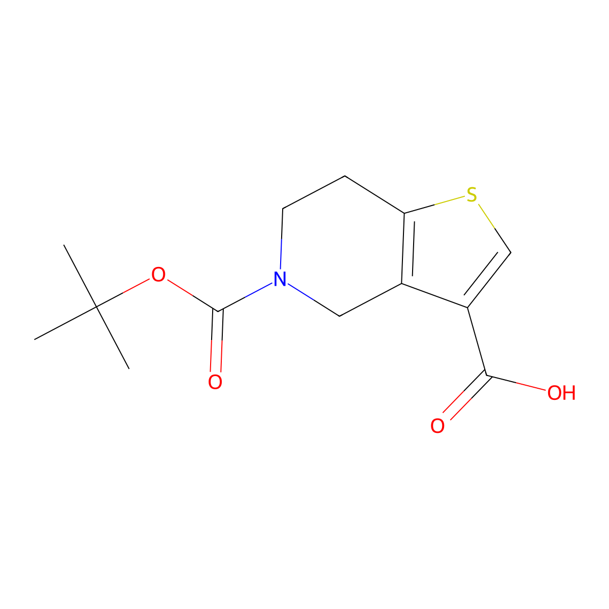5-(Tert-butoxycarbonyl)-4,5,6,7-tetrahydrothieno[3,2-c]pyridine-3-carboxylic acid molecular structure, CAS 1363382-28-8