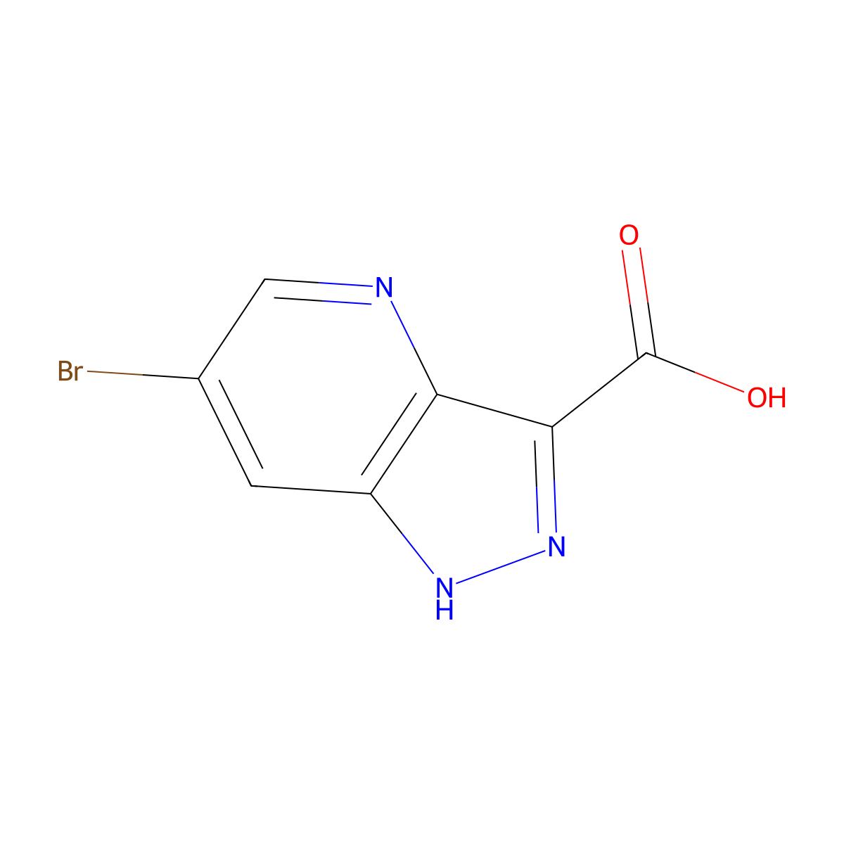 6-Bromo-1H-pyrazolo[4,3-B]pyridine-3-carboxylic acid molecular structure, CAS 1363382-29-9