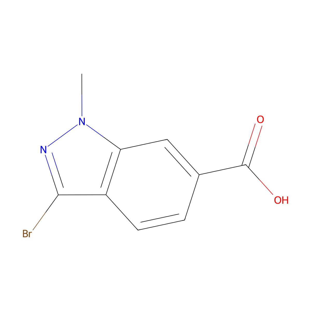 3-bromo-1-methyl-1H-indazole-6-carboxylic acid molecular structure, CAS 1363382-30-2