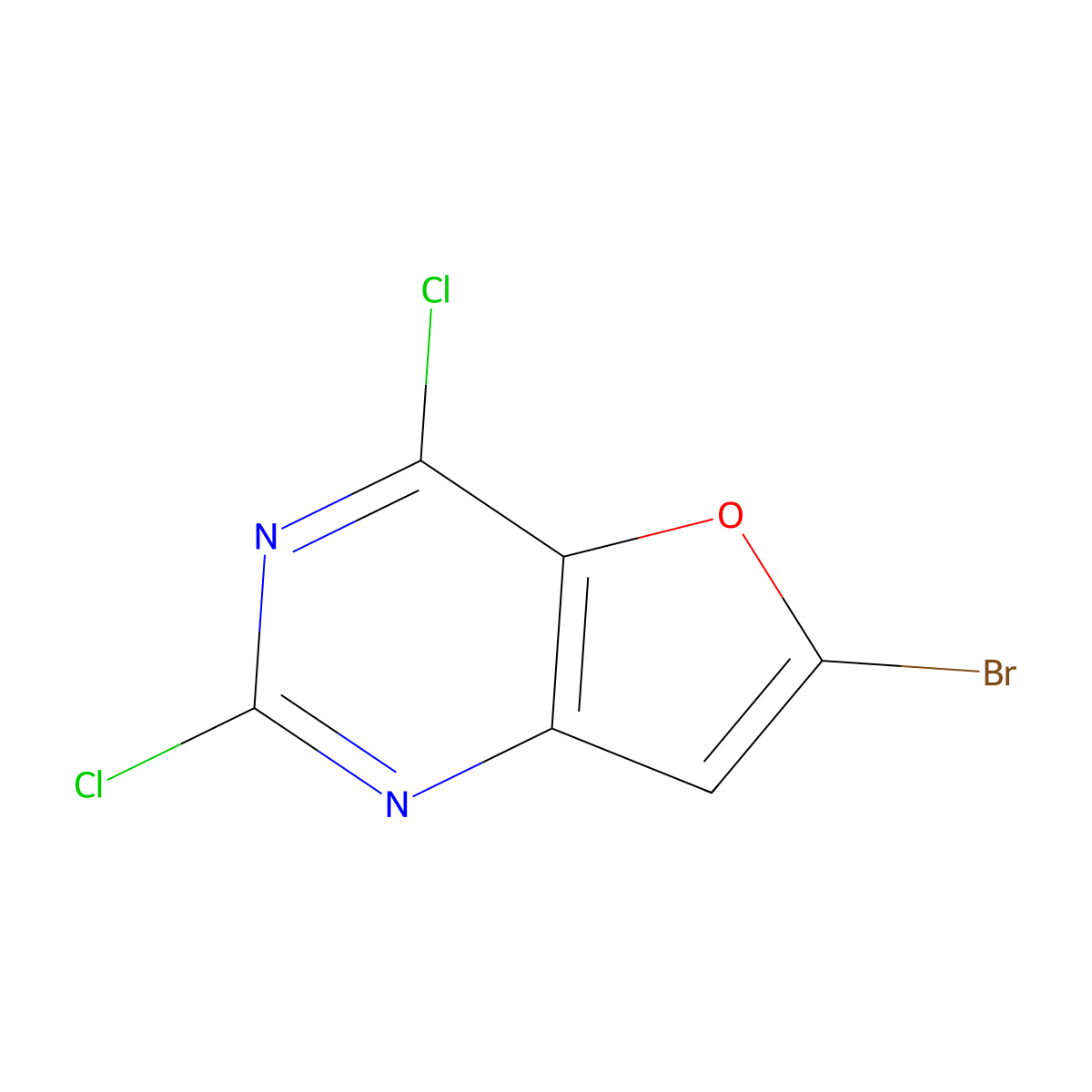 6-Bromo-2,4-dichlorofuro[3,2-D]pyrimidine molecular structure, CAS 1363382-31-3