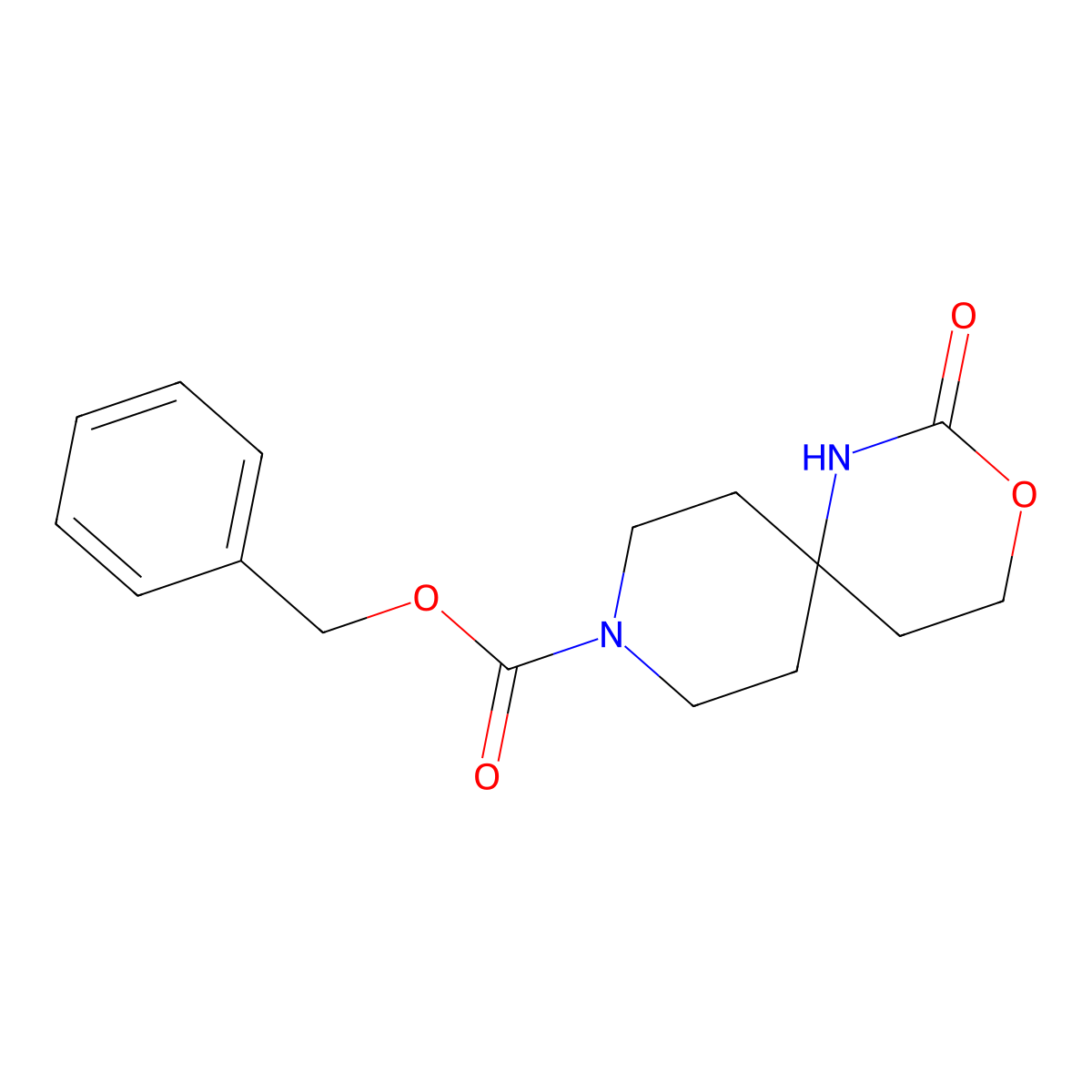 Benzyl 2-oxo-3-oxa-1,9-diazaspiro[5.5]undecane-9-carboxylate molecular structure, CAS 1363382-32-4