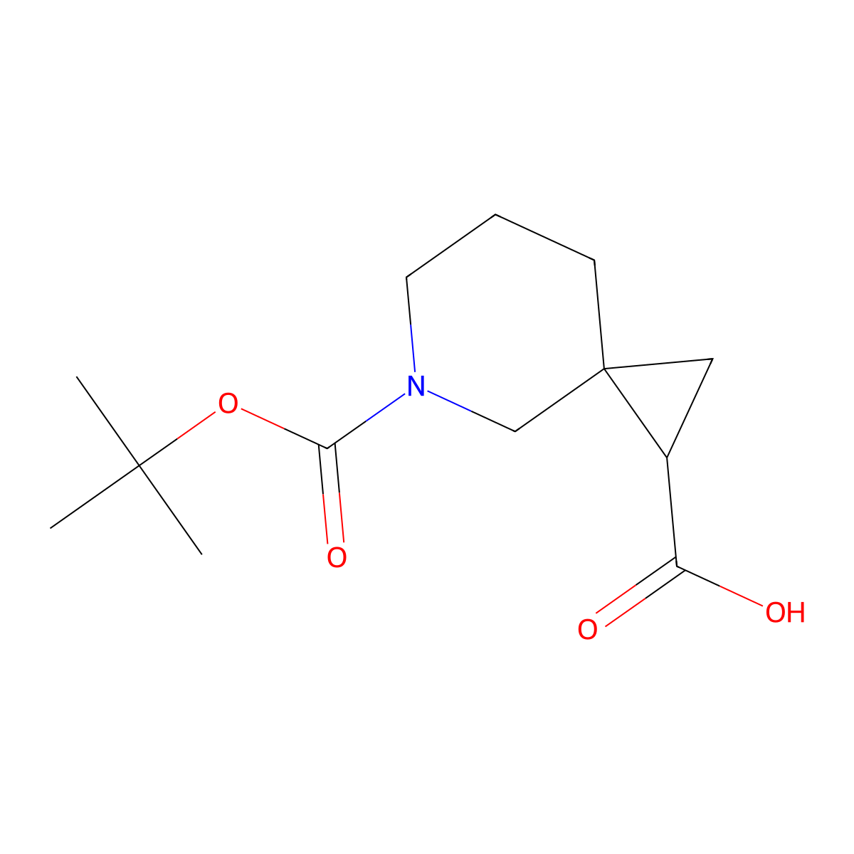 5-[(Tert-butoxy)carbonyl]-5-azaspiro[2.5]octane-1-carboxylic acid molecular structure, CAS 1363382-36-8