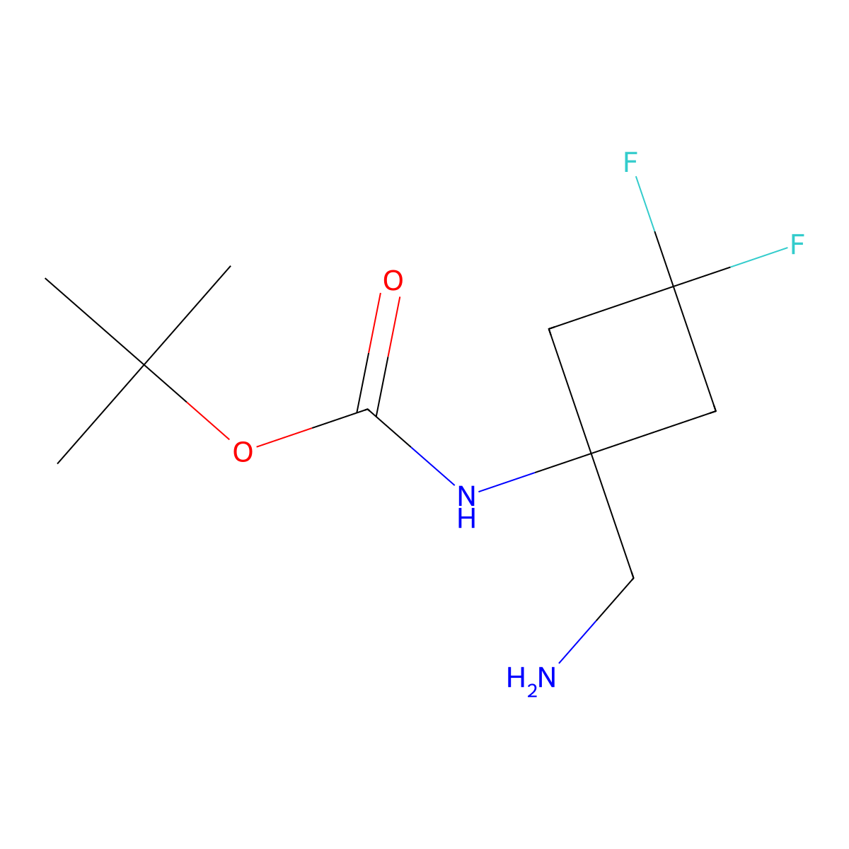 1-(Boc-amino)-3,3-difluorocyclobutane-1-methylamine molecular structure, CAS 1363382-43-7