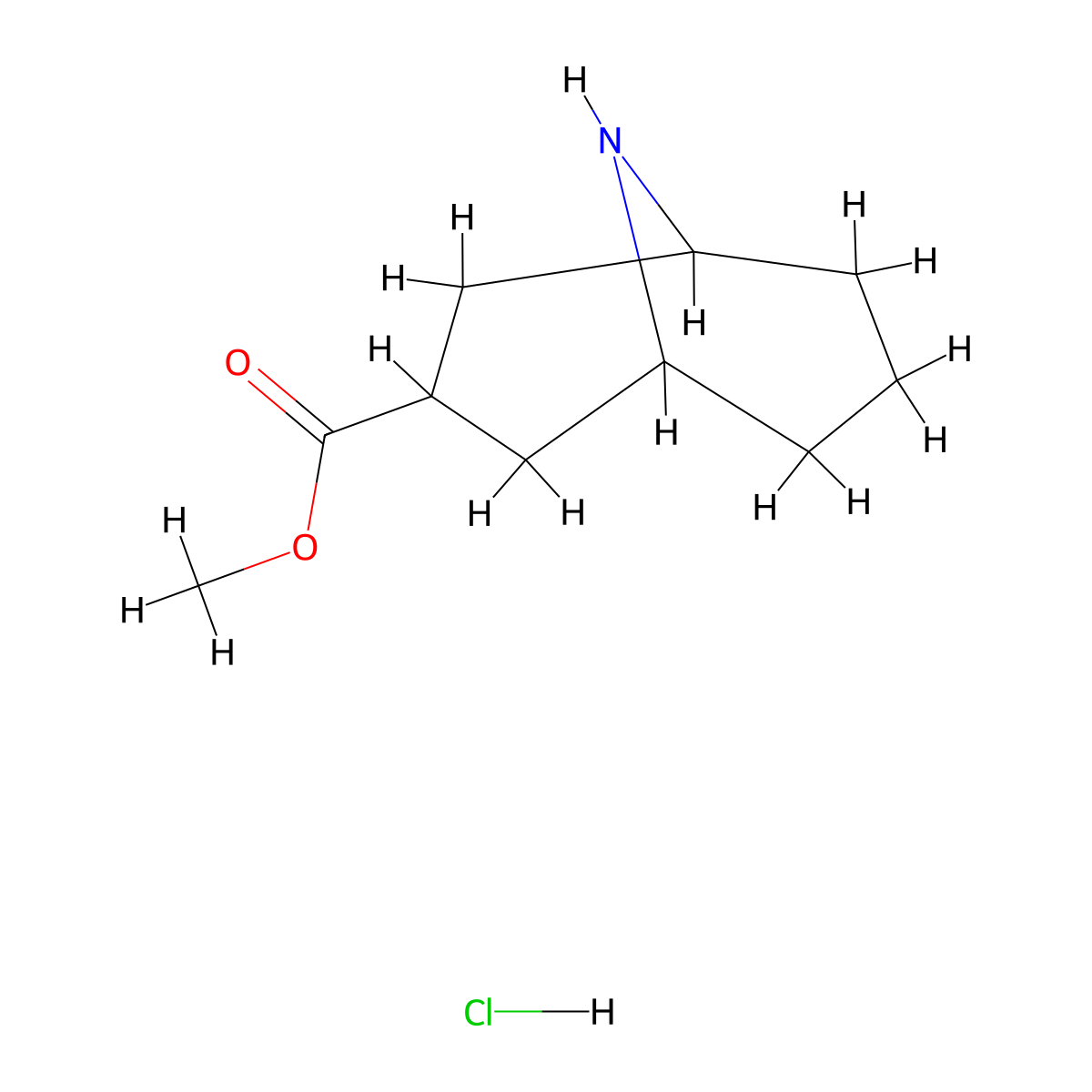 Methyl 9-azabicyclo[3.3.1]nonane-3-carboxylate hydrochloride molecular structure, CAS 1363382-45-9