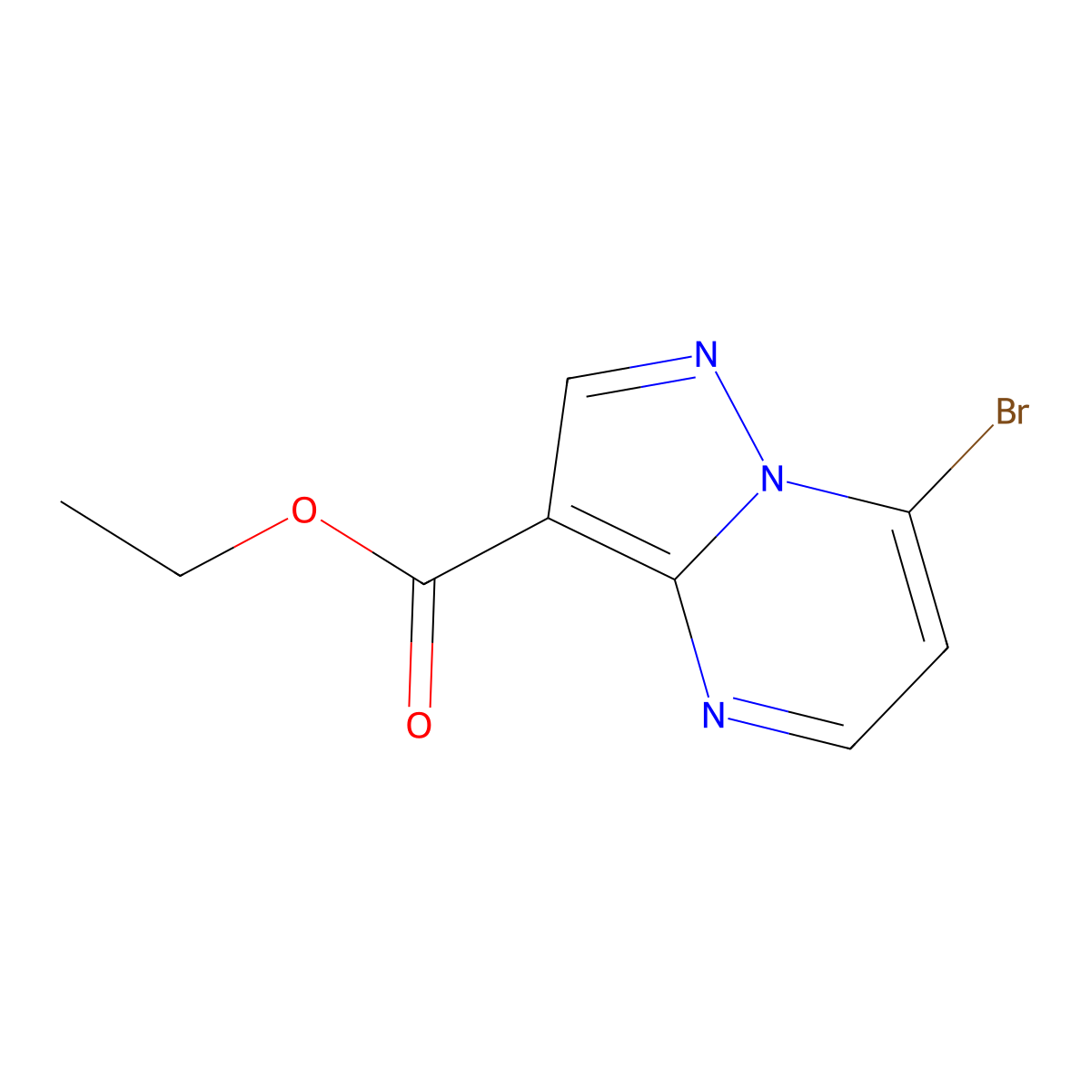 Ethyl 7-bromopyrazolo[1,5-a]pyrimidine-3-carboxylate molecular structure, CAS 1363382-48-2