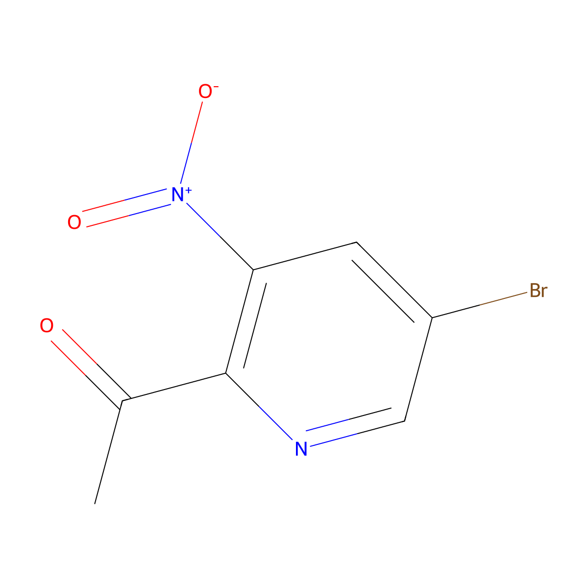 1-(5-Bromo-3-nitropyridin-2-yl)ethan-1-one molecular structure, CAS 1363382-81-3
