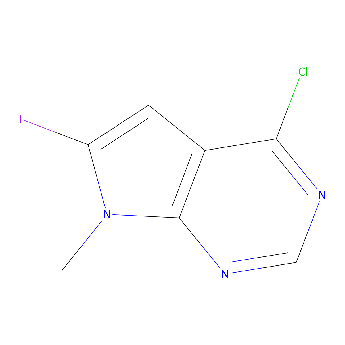 4-Chloro-6-iodo-7-methyl-7H-pyrrolo[2,3-D]pyrimidine molecular structure, CAS 1363382-83-5