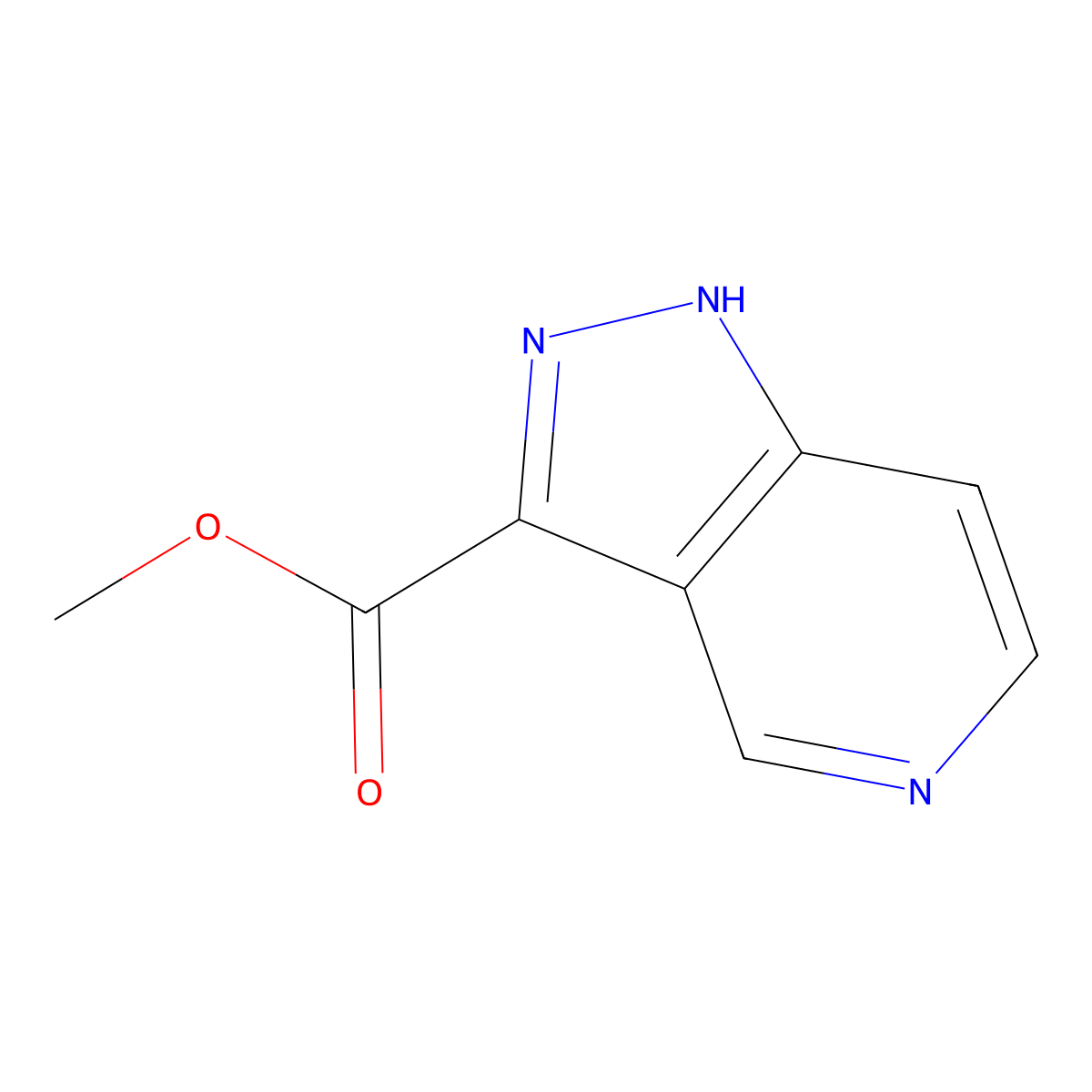 methyl 1H-pyrazolo(4,3-c)pyridine-3-carboxylate molecular structure, CAS 1363382-84-6
