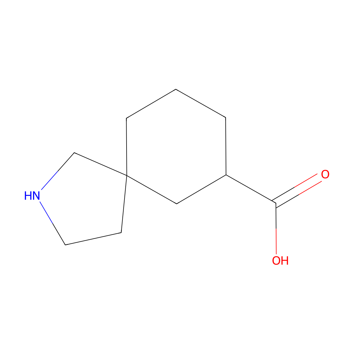 2-Azaspiro[4.5]decane-7-carboxylic acid molecular structure, CAS 1363382-89-1